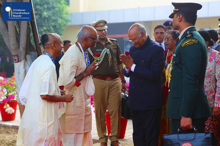 President Ram Nath Kovind’s visit to Vrindavan Chandrodaya Mandir