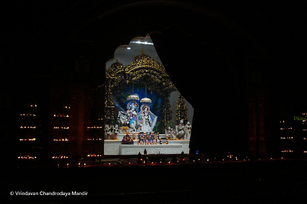 The month-long Kartik Deepotsav celebrations began today at Vrindavan Chandrodaya Mandir